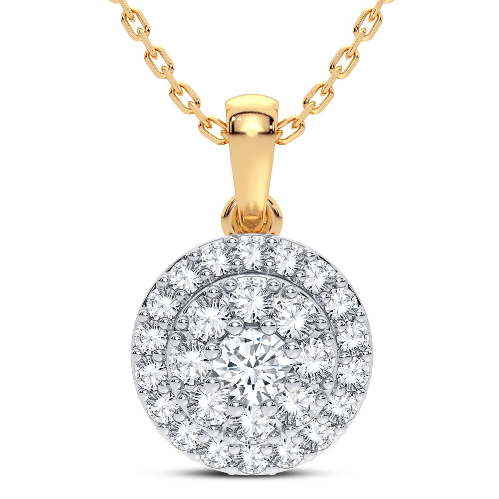 14K Yellow Gold Elegant 0.33Ct Diamond Pendant