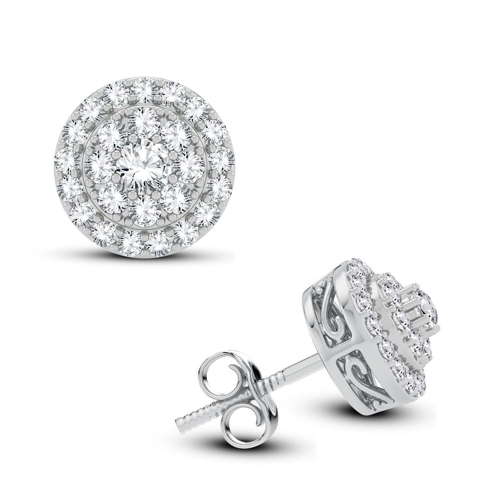 14K White Gold Exquisite 0.62Ct Diamond Earring