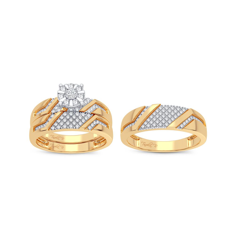 14K Yellow Gold Gorgeous 0.50Ct Diamond Trio Set