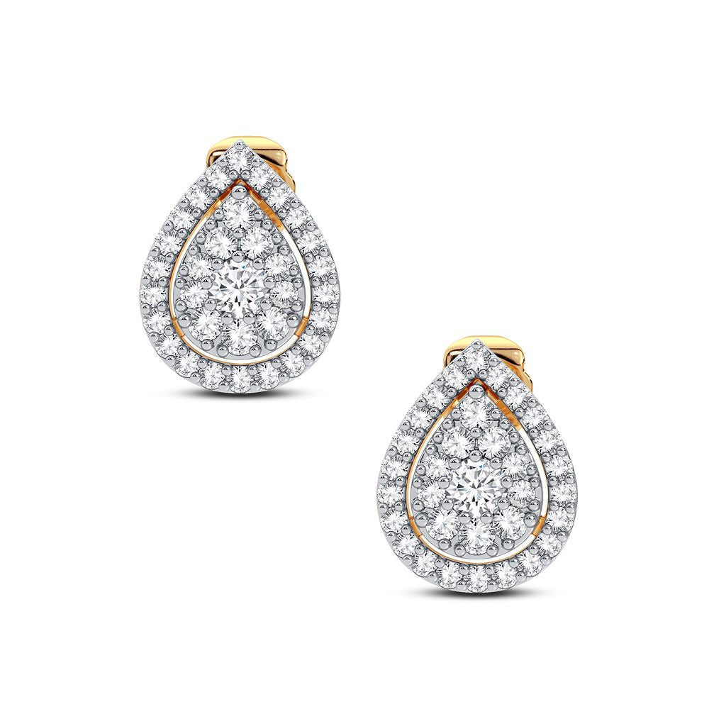 14K Yellow Gold Beautiful 0.31Ct Diamond Earring