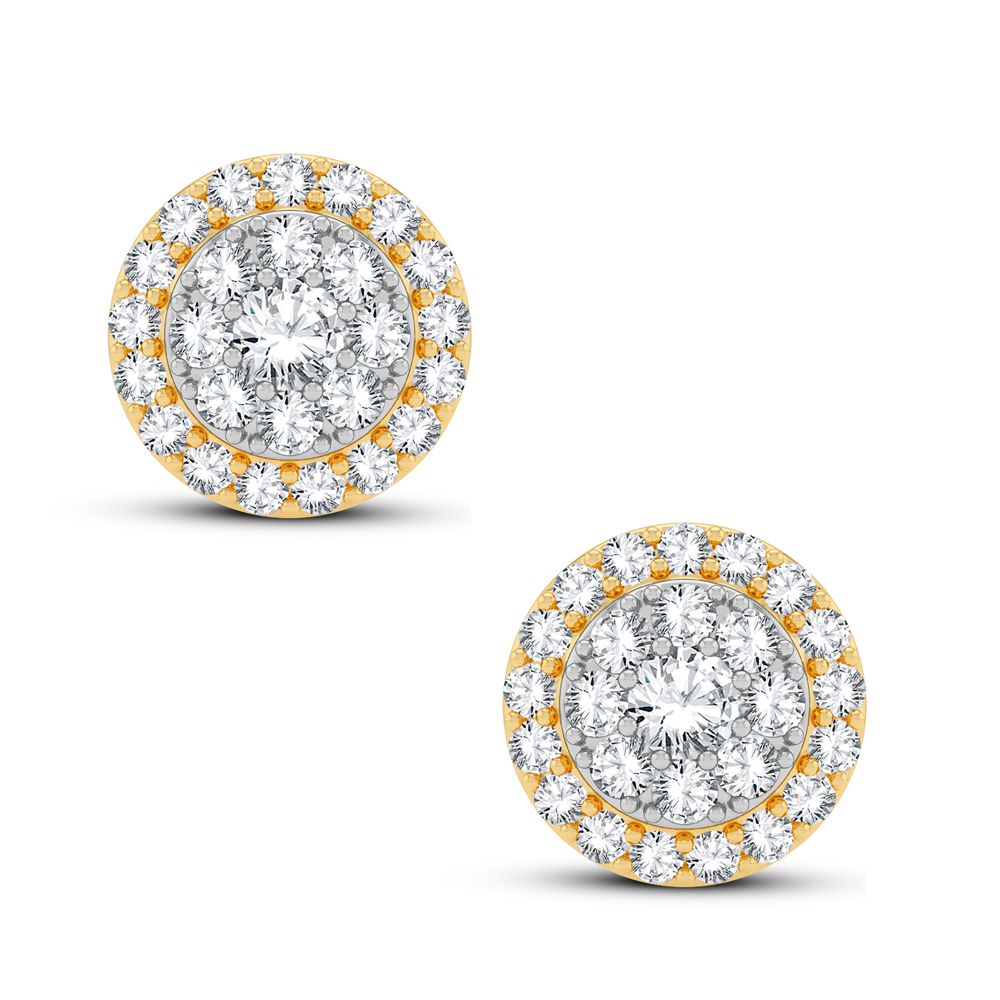 14K Yellow Gold Exquisite 0.62Ct Diamond Earring