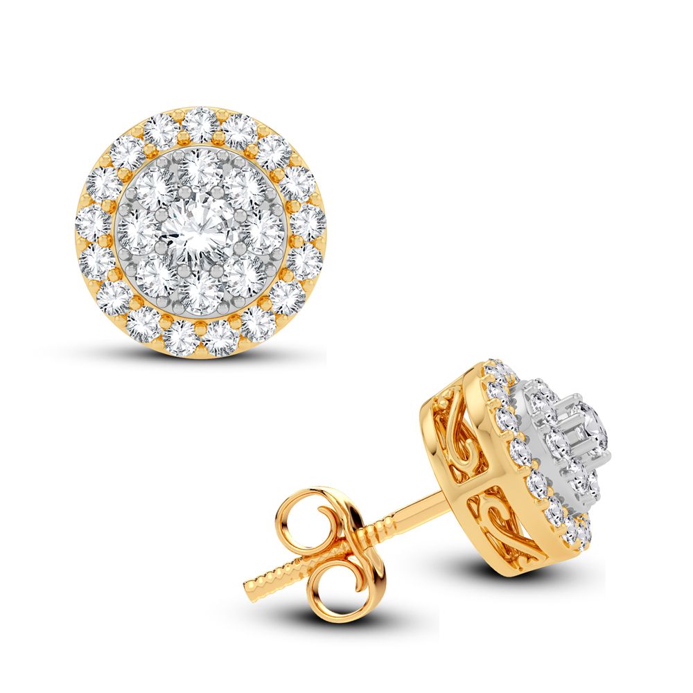 14K Yellow Gold Exquisite 0.62Ct Diamond Earring