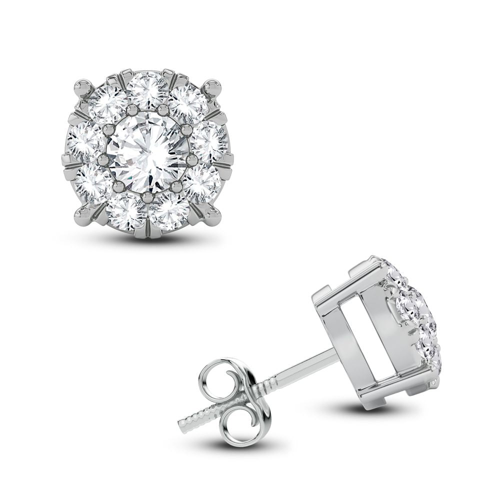 14K White Gold Dazzling 0.50Ct Diamond Earring