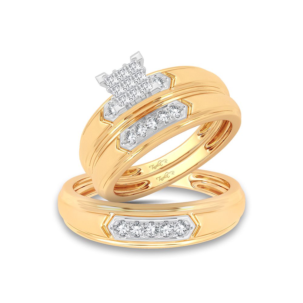 14K Yellow Gold Gorgeous 0.33Ct Diamond Trio Set