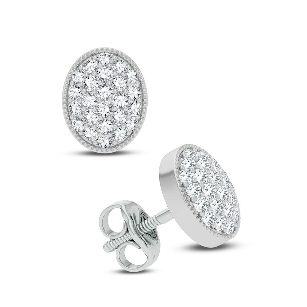 14K White Gold 0.20Ct Diamond Earring