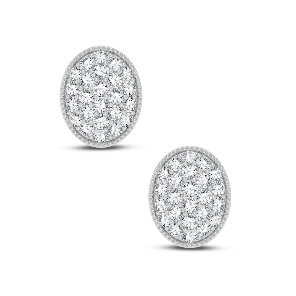 14K White Gold 0.20Ct Diamond Earring