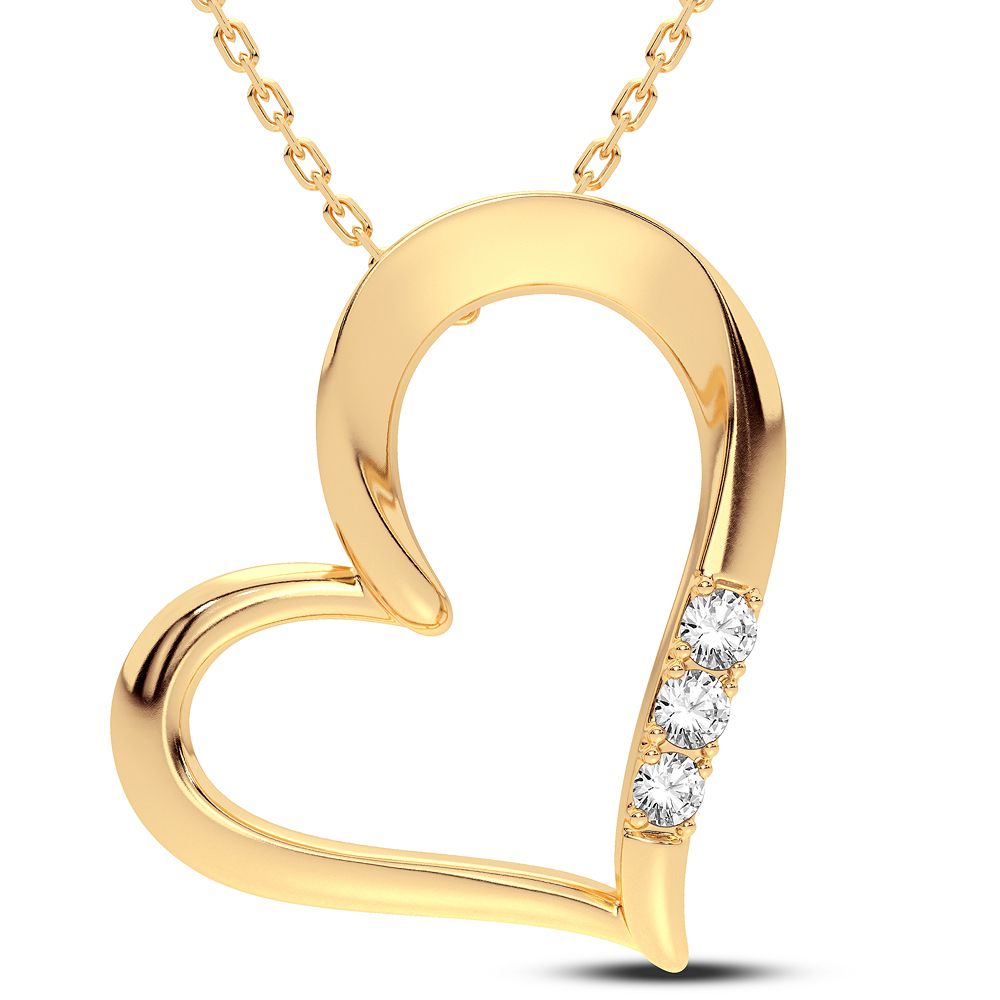 14K Yellow Gold Magnifcnet 0.06Ct Diamond Pendant