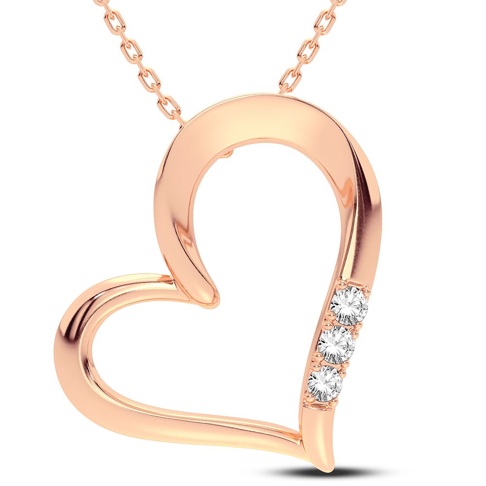 14K Rose Gold Dazzling 0.06Ct Diamond Pendant