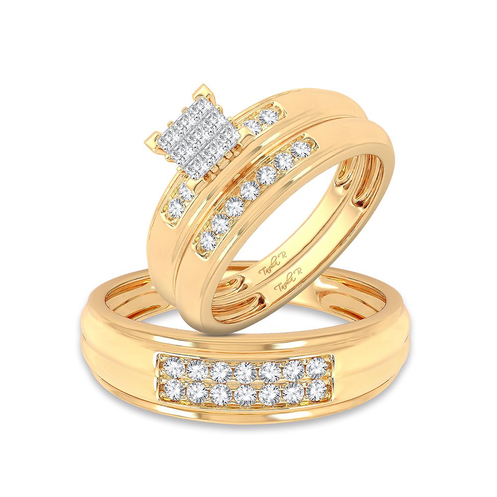 14K Yellow Gold Gorgeous 0.50Ct Diamond Trio Set