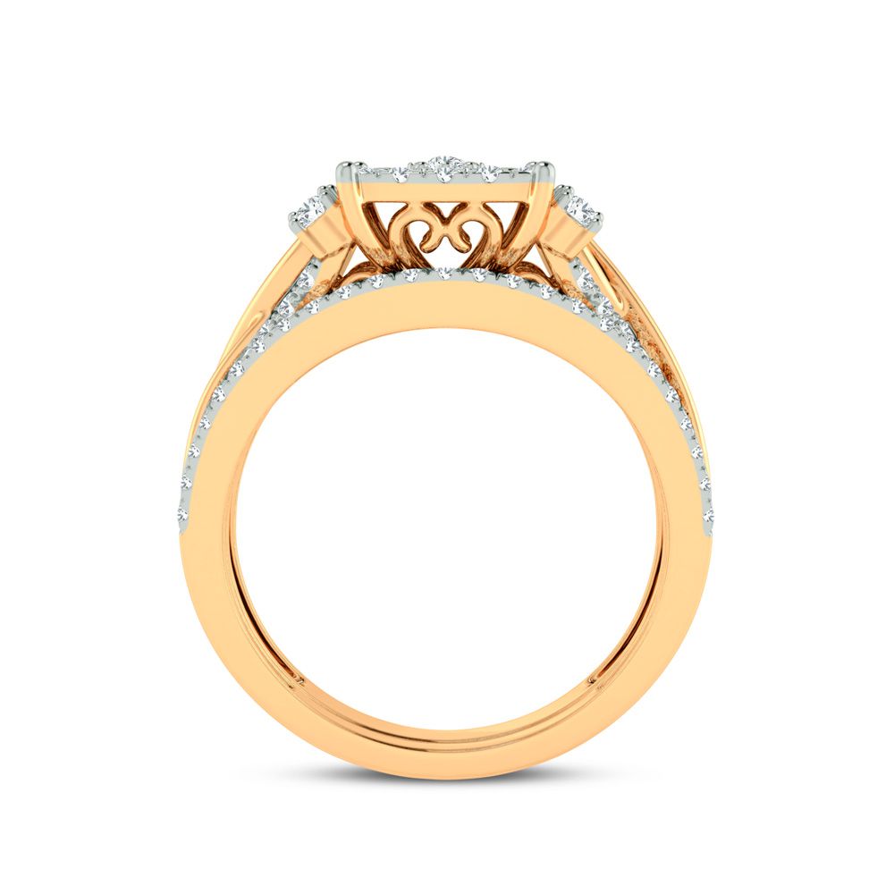 14K Yellow Gold 0.50Ct Diamond Bridal Ring