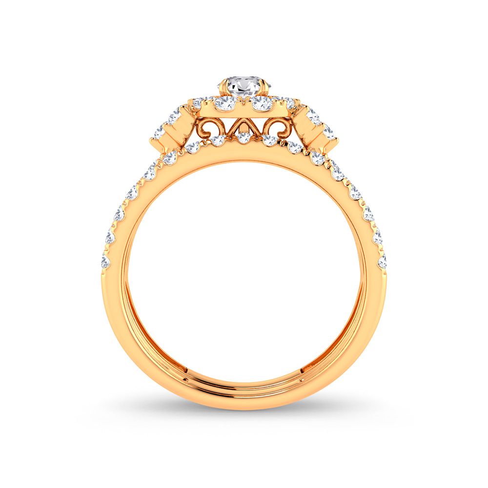 14K Yellow Gold 1.00Ct Diamond Bridal Ring