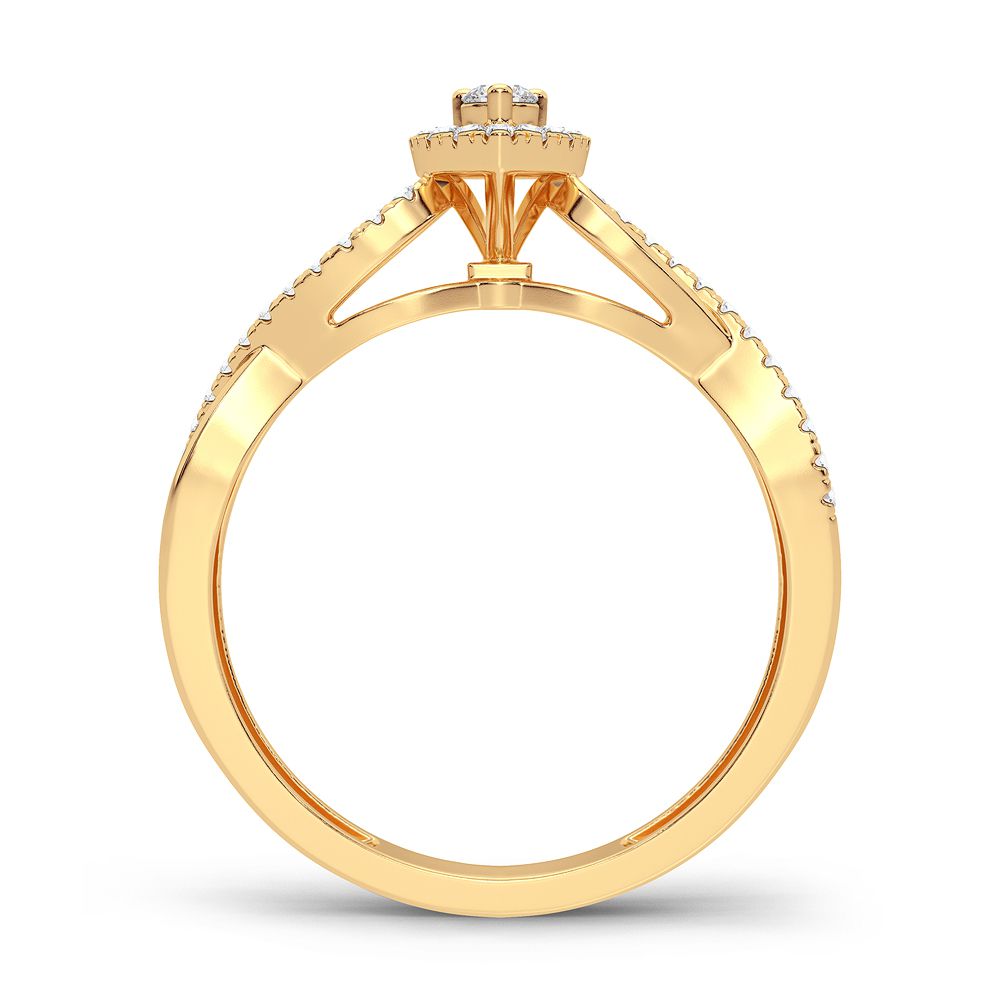 14K Yellow Gold Magnifcnet 0.20Ct Diamond Ring