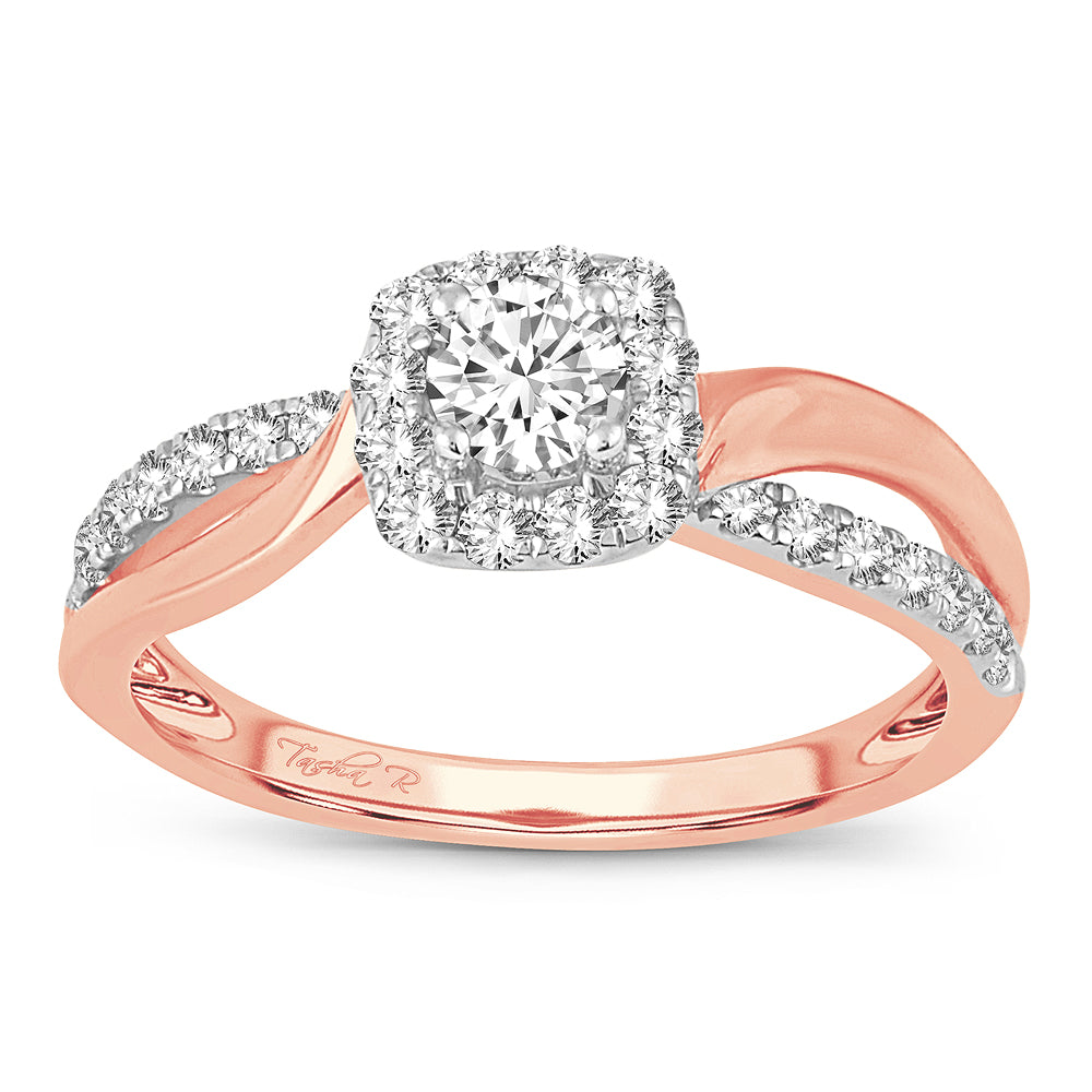 14K Rose Gold Gorgeous 0.73Ct Engagement Ring