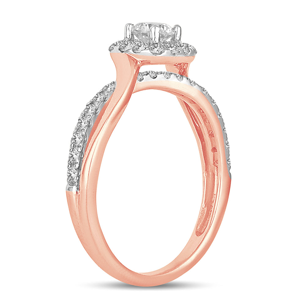 14K Rose Gold Gorgeous 0.73Ct Engagement Ring