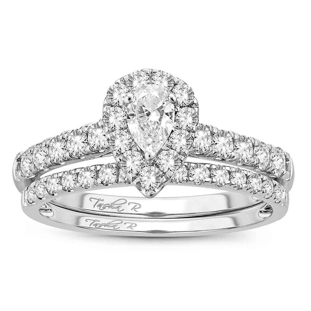 14K White Gold Beautiful 1.00Ct Diamond Bridal Ring