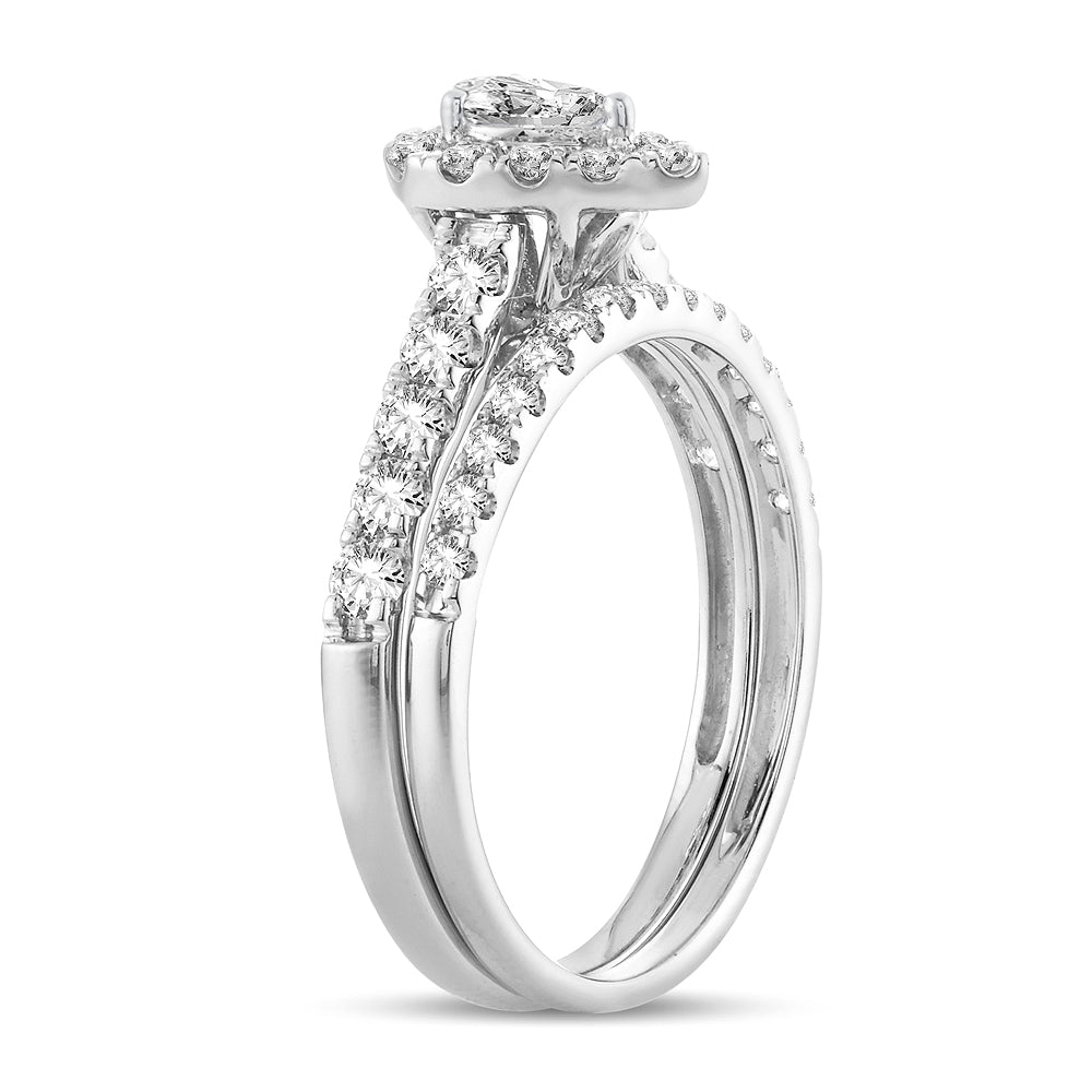 14K White Gold Beautiful 1.00Ct Diamond Bridal Ring