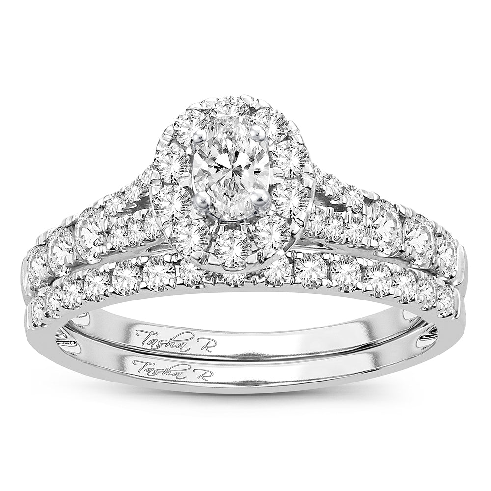 14K White Gold Elegant 1.00Ct Fancy Cut Bridal Ring