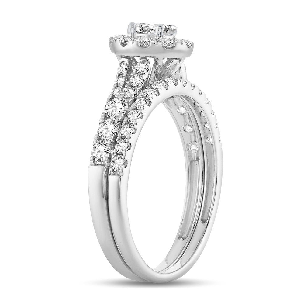 14K White Gold Elegant 1.00Ct Fancy Cut Bridal Ring