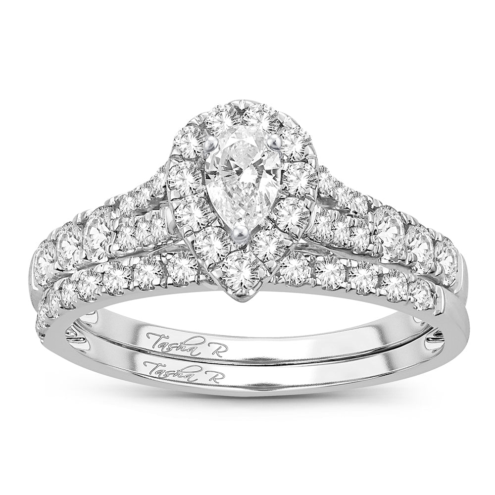 14K White Gold Magnifcnet 1.00Ct Diamond Bridal Ring