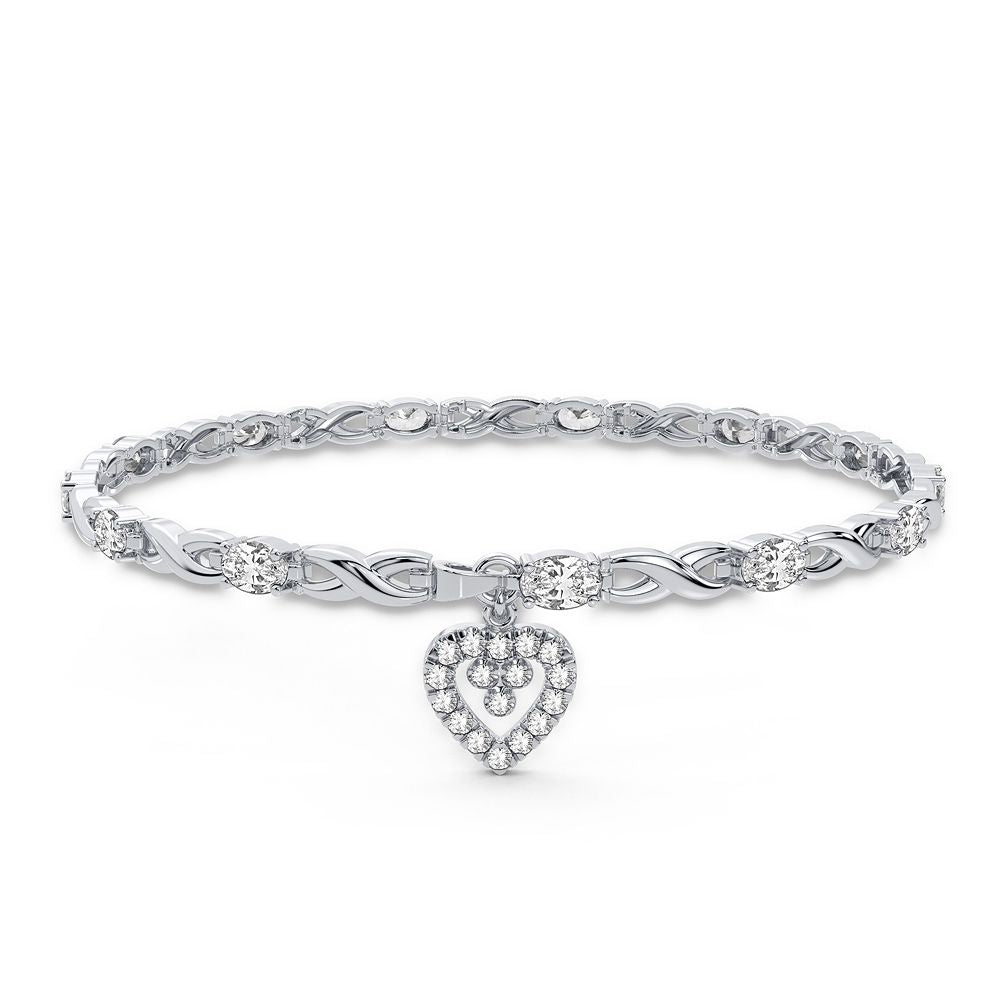 10K White Gold Dazzling 0.10Ct Diamond Bracelet