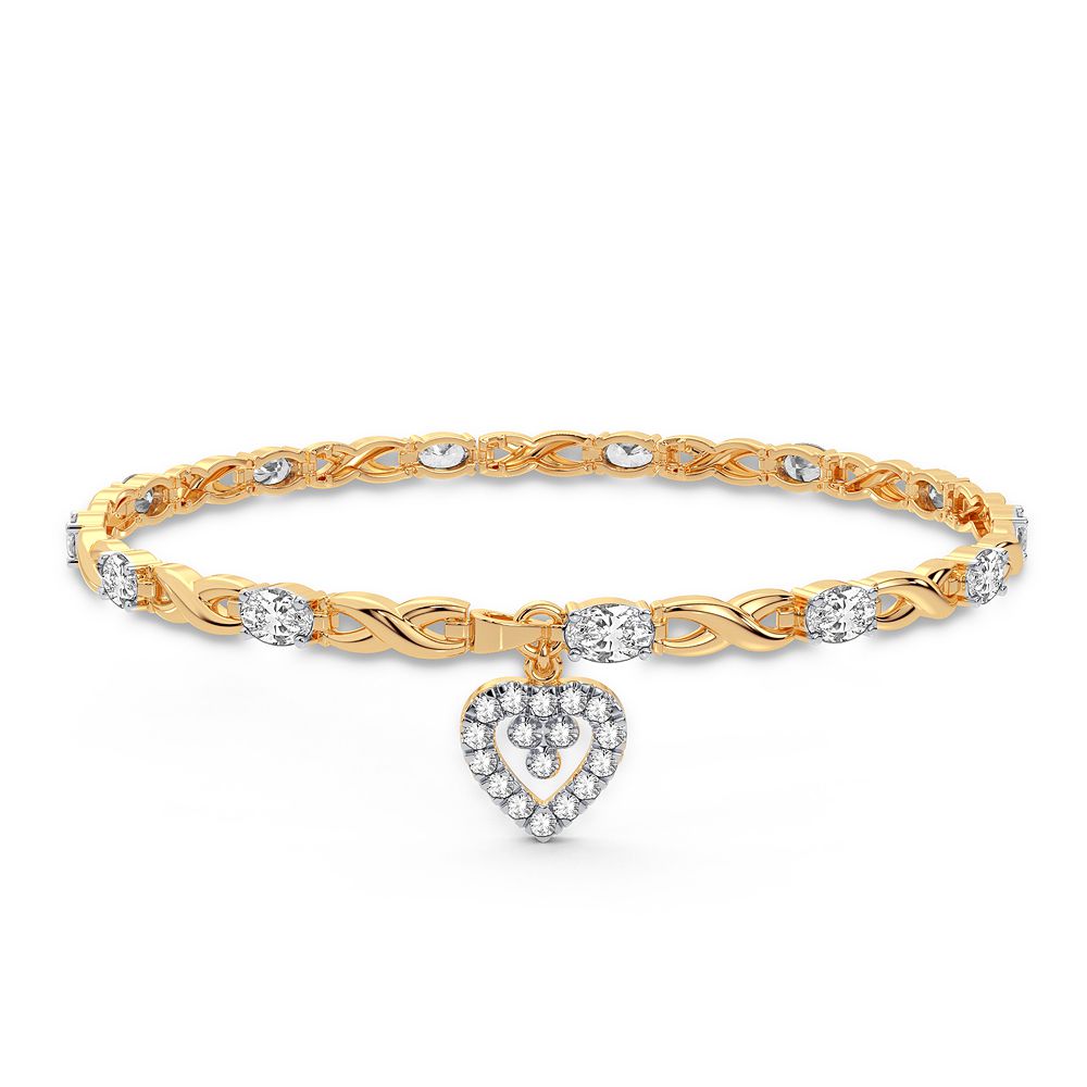 10K Yellow Gold Gorgeous 0.10Ct Diamond Bracelet