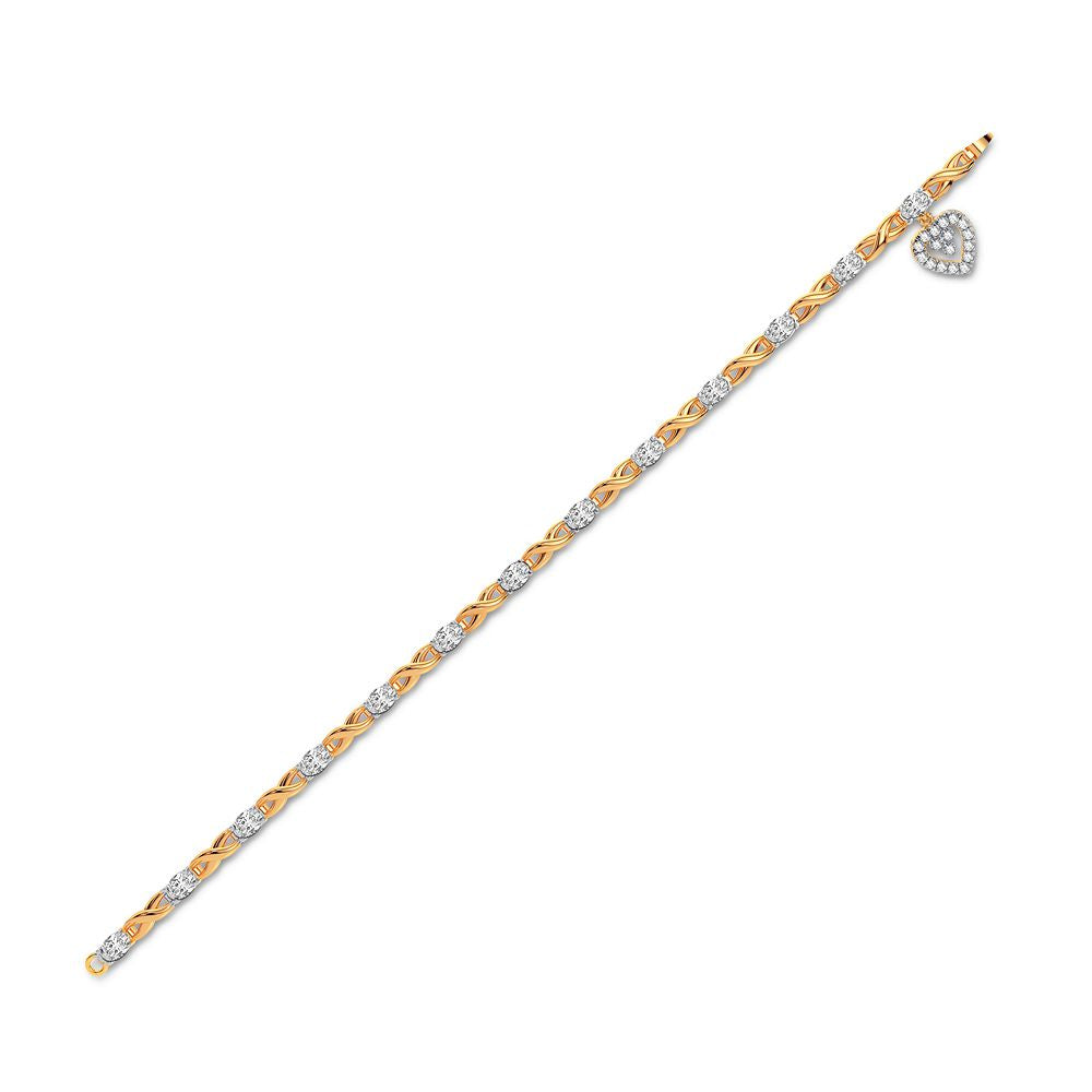 10K Yellow Gold Gorgeous 0.10Ct Diamond Bracelet