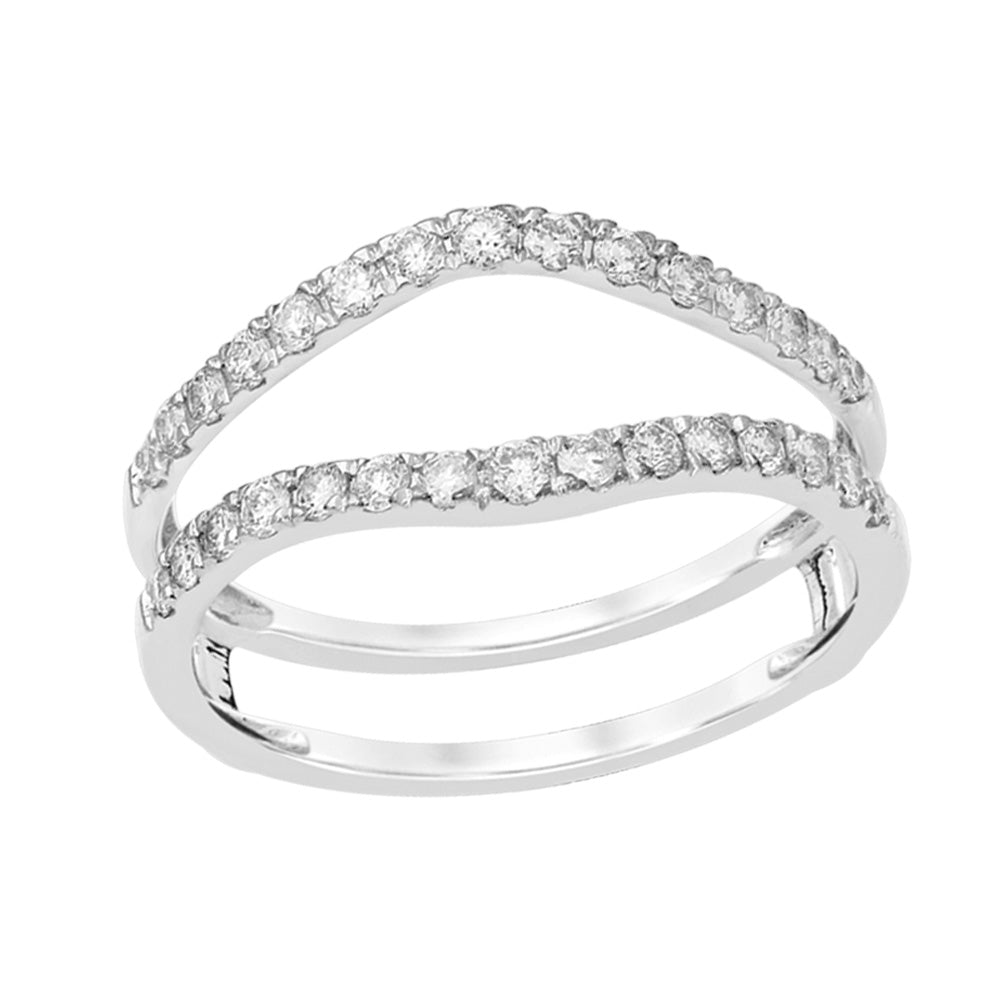 14K White Gold Beautiful 0.50Ct Diamond Ring Guard