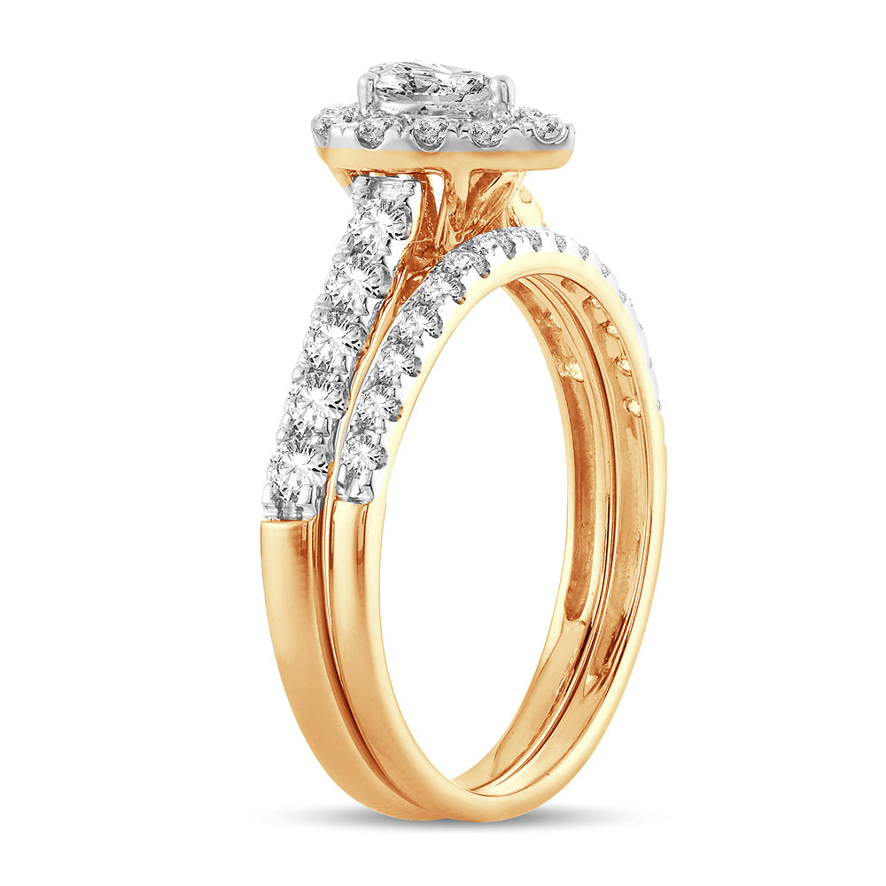 14K Yellow Gold Beautiful 1.00Ct Diamond Bridal Ring