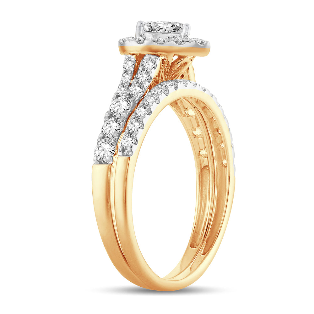 14K Yellow Gold Elegant 1.00Ct Diamond Bridal Ring