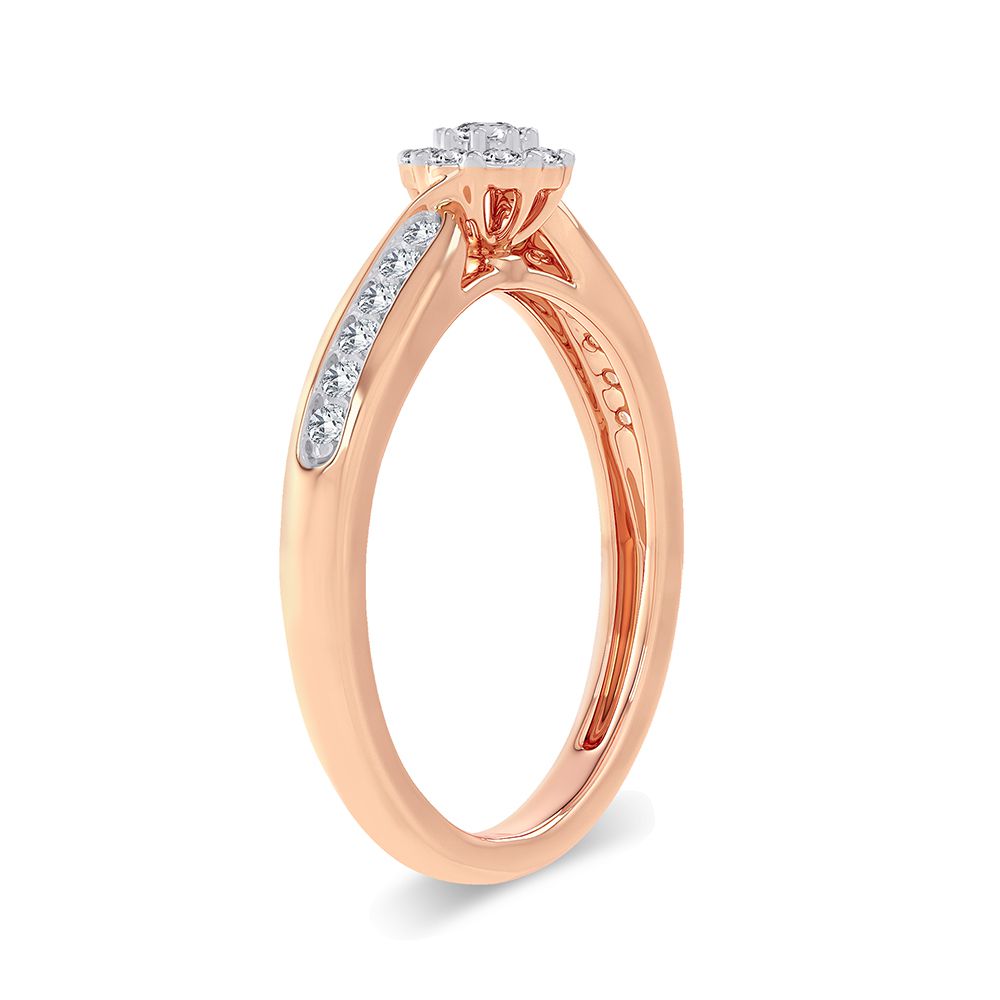 14K Rose Gold Dazzling 0.25Ct Diamond Ring