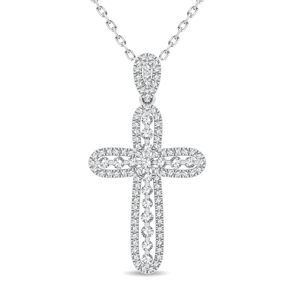 14K White Gold Beautiful 0.50Ct Diamond Pendant