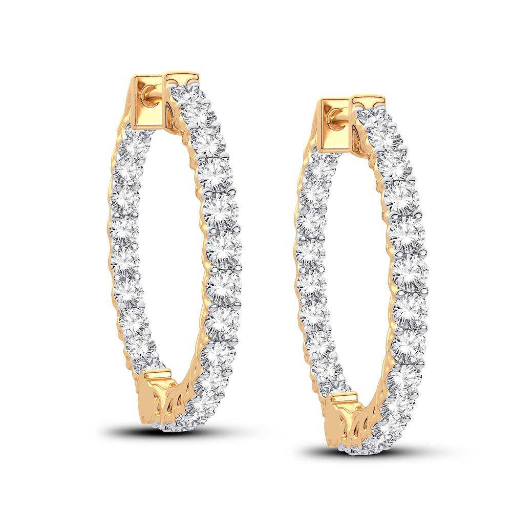 14K Yellow Gold Magnifcnet 2.00Ct Diamond Earring