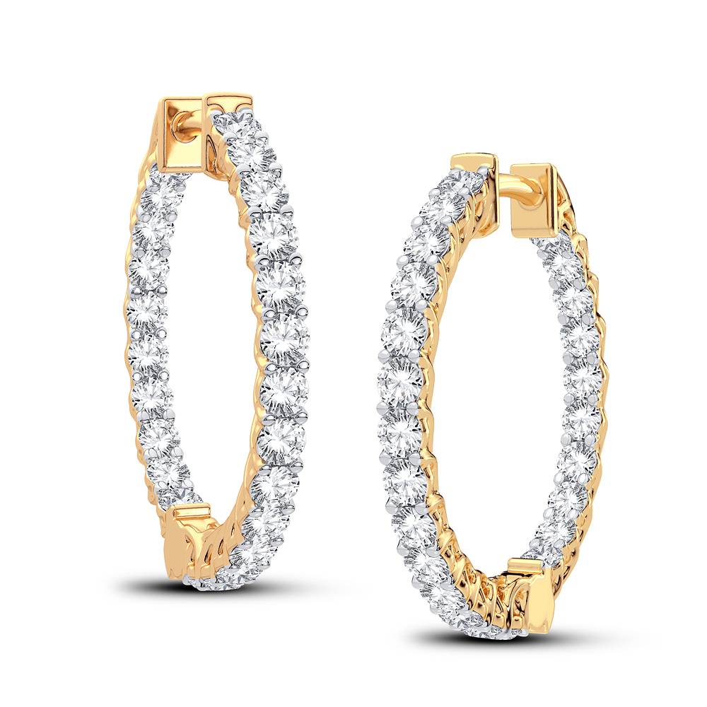 14K Yellow Gold Magnifcnet 2.00Ct Diamond Earring