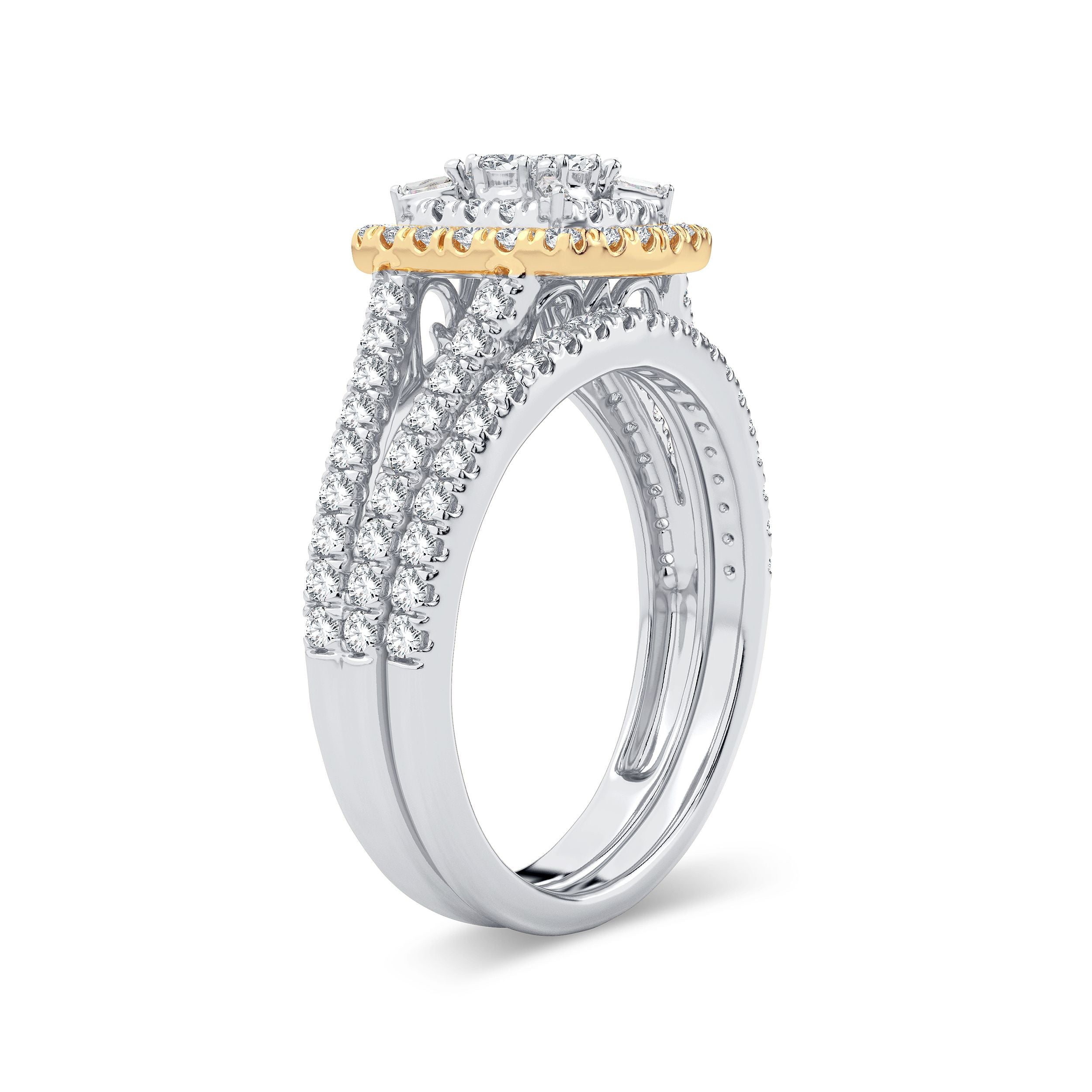 14K Yellow Gold Magnifcnet 0.75Ct Diamond Bridal Ring