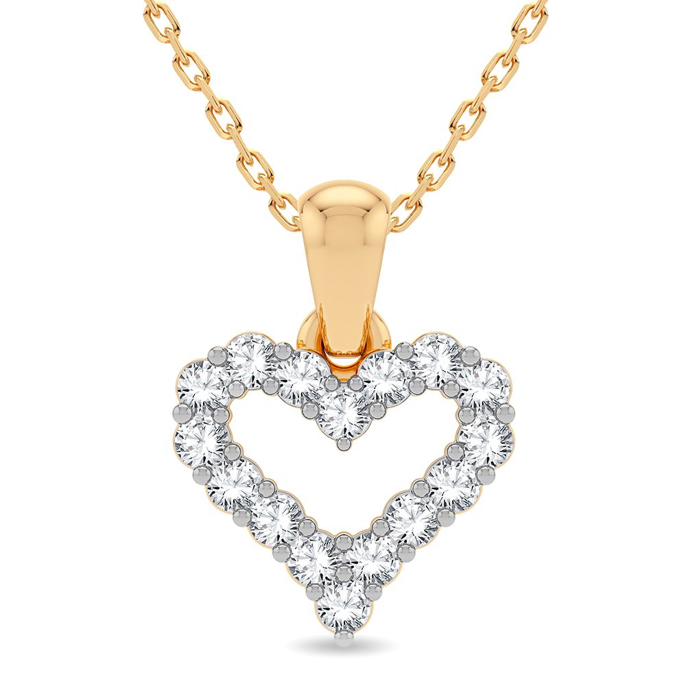 14K Yellow Gold Exquisite 0.25Ct Diamond Pendant