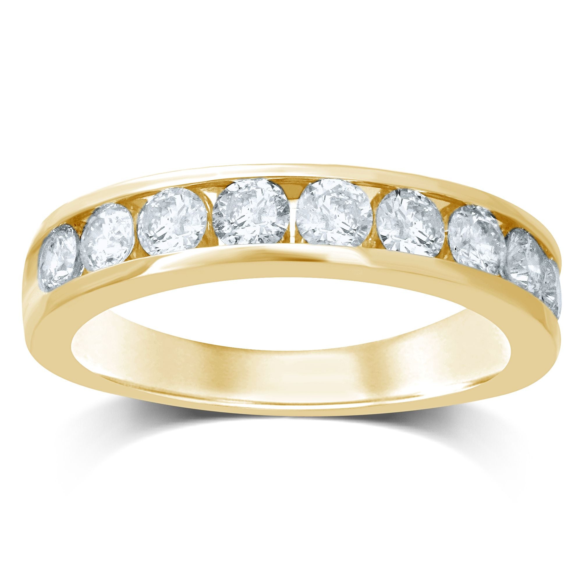 14K Yellow Gold Beautiful 0.33Ct Diamond Band (9 Diamond Stones)