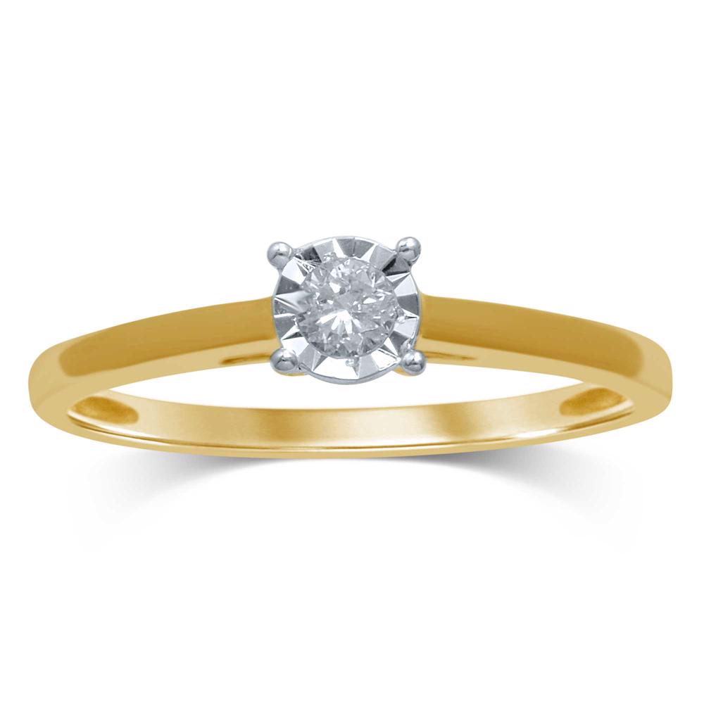 14K Yellow Gold Gorgeous 0.10Ct Diamond Ring