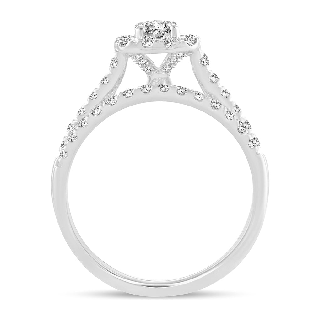 10K White Gold Dazzling 1.00Ct Diamond Bridal Ring