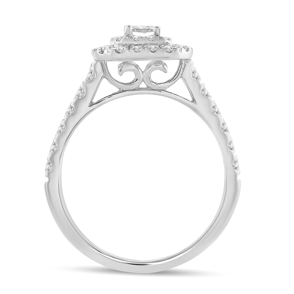 14K White Gold Elegant 1.00Ct Engagement Ring