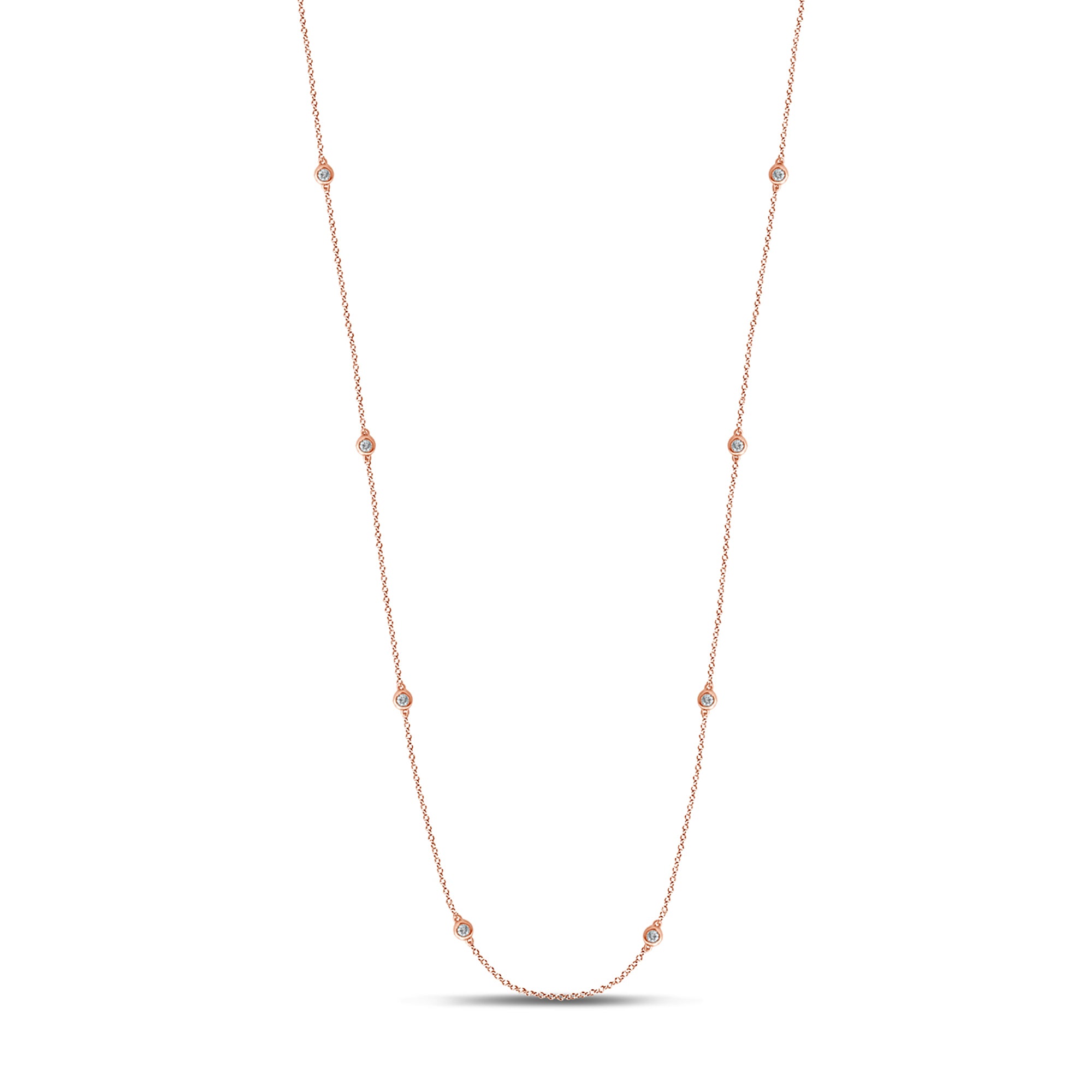 14K Rose Gold Gorgeous 0.72Ct Diamond Chain