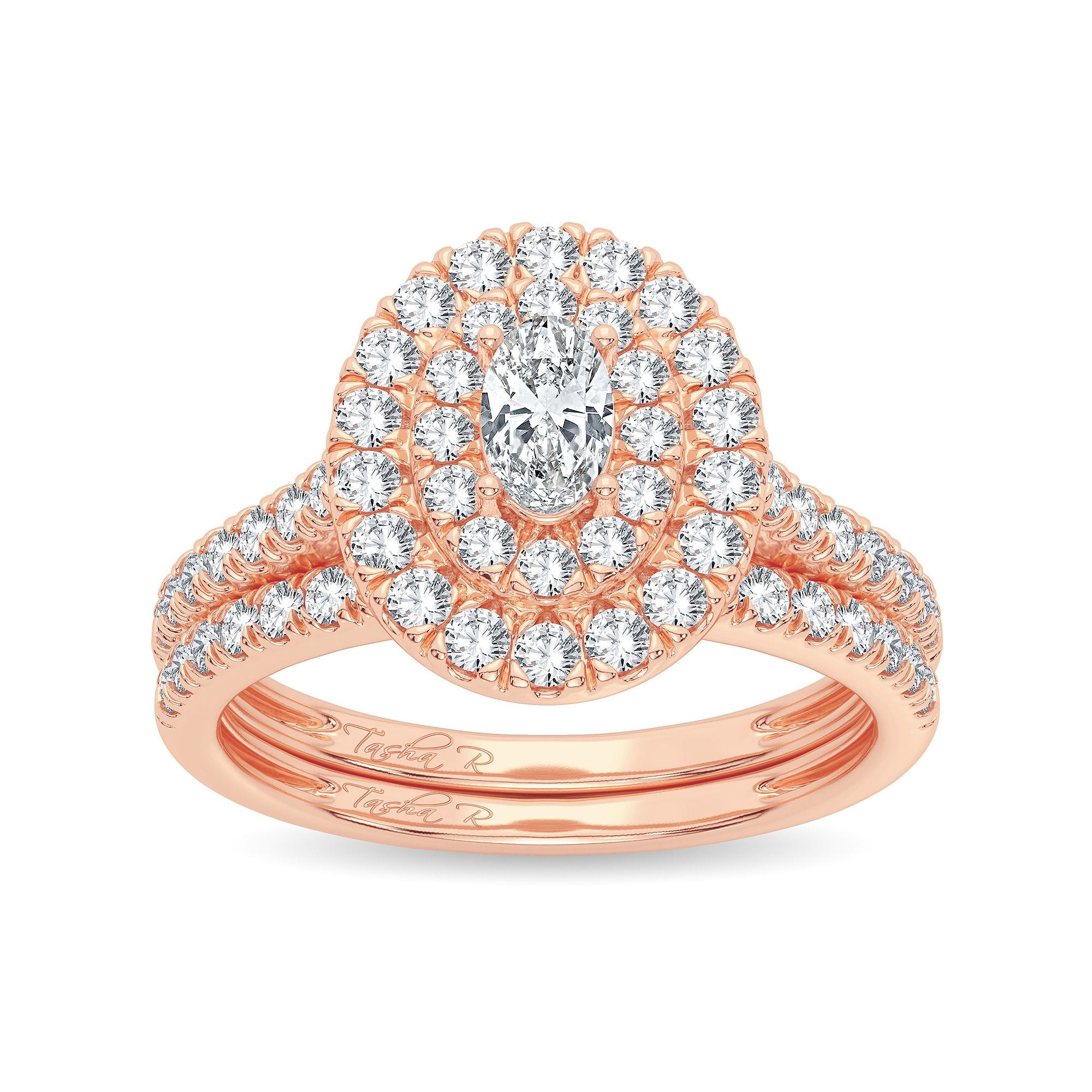 14K Rose Gold Beautiful 1.00Ct Diamond Bridal Ring