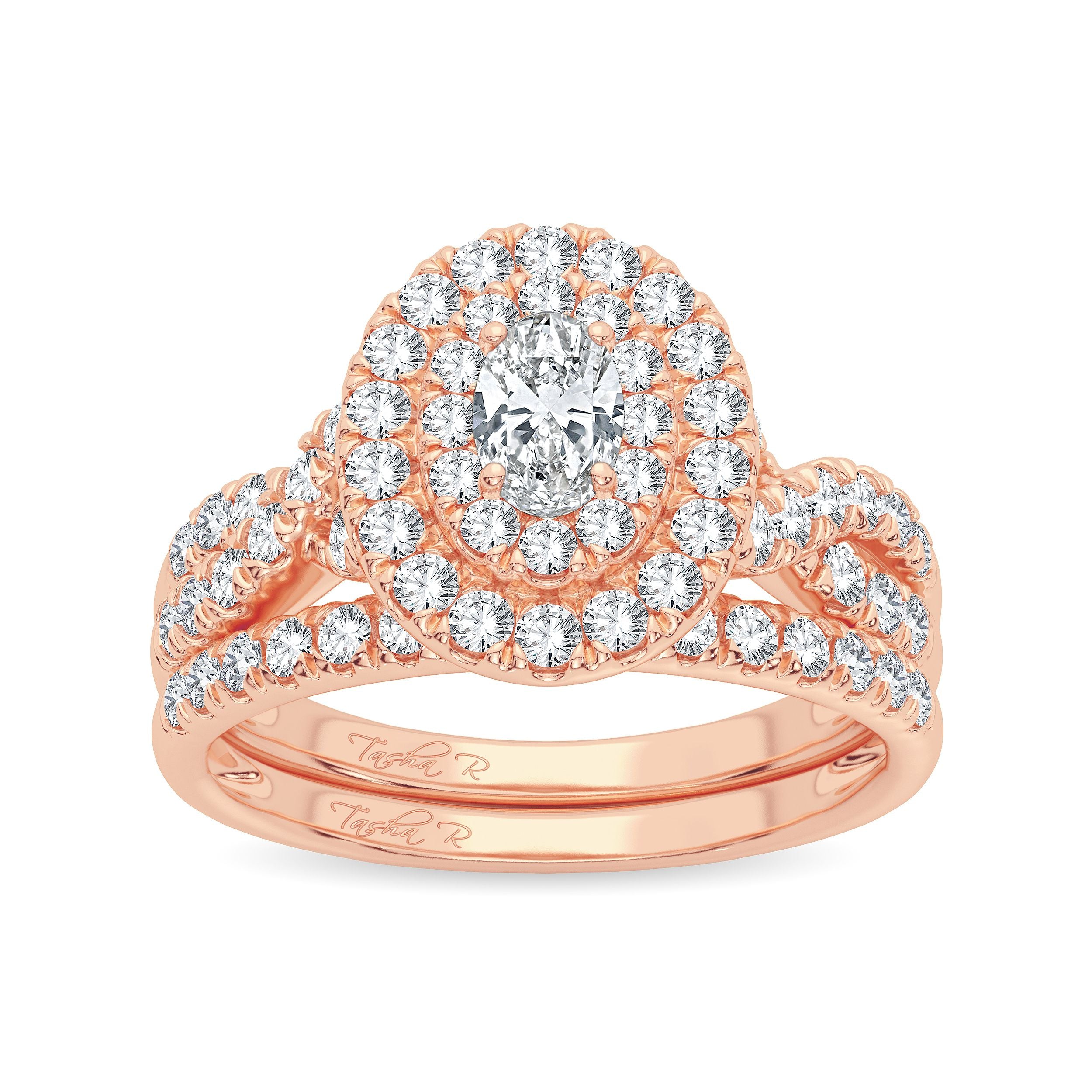 14K Rose Gold Elegant 1.00Ct Diamond Bridal Ring