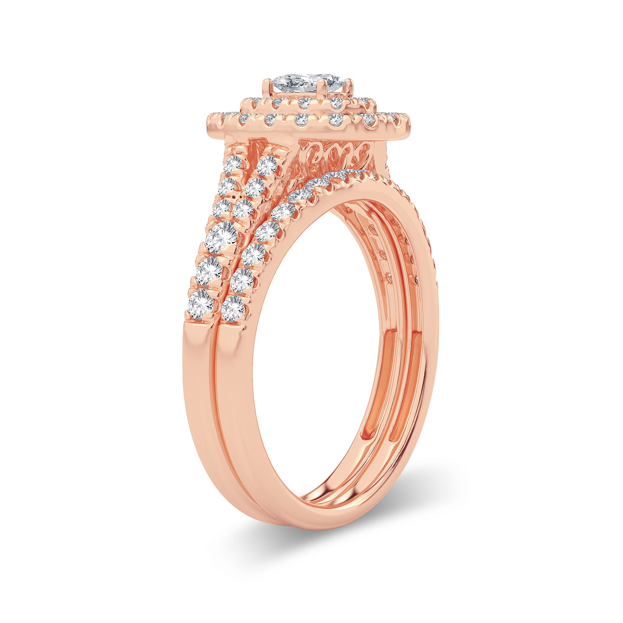 14K Rose Gold Gorgeous 1.00Ct Diamond Bridal Ring