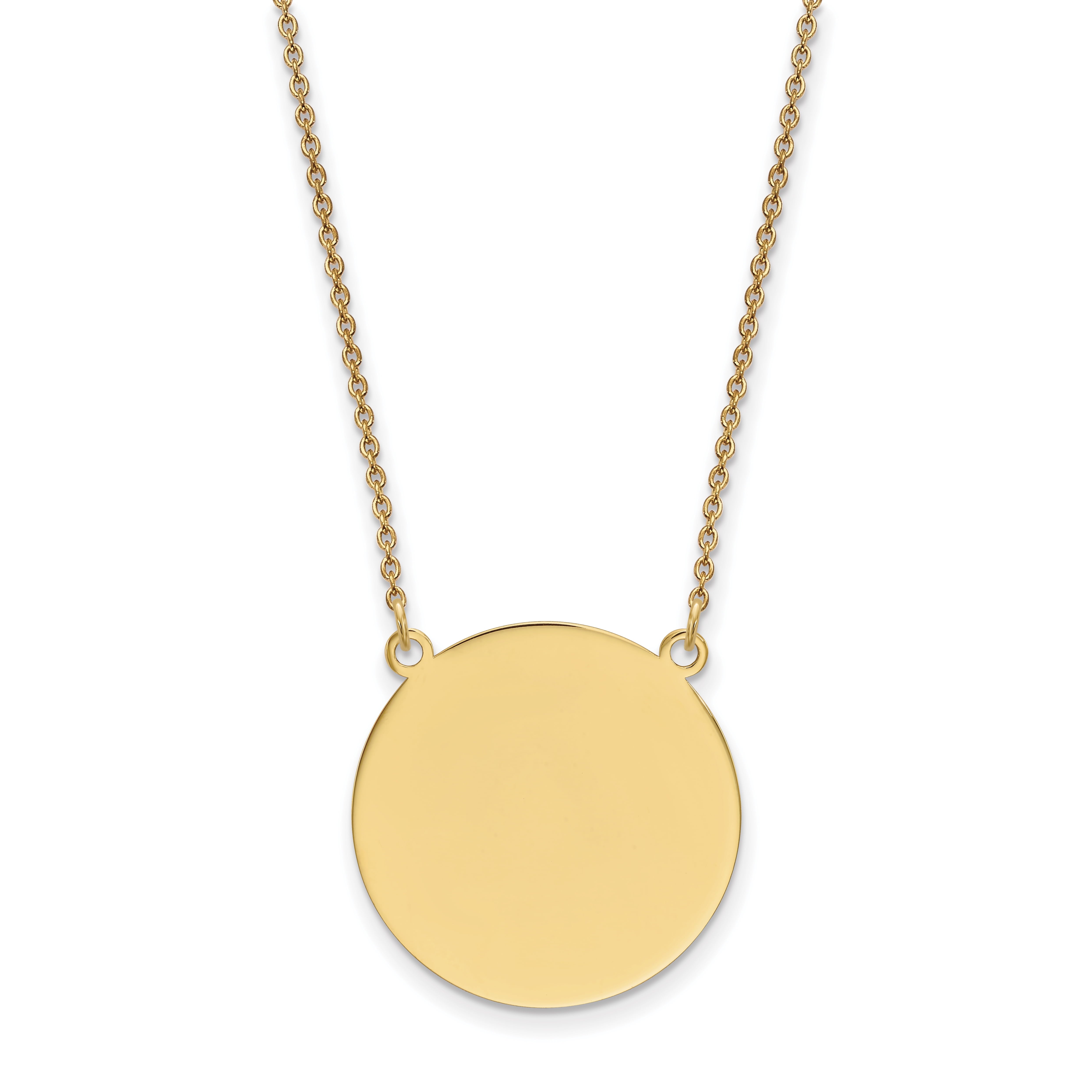 14k Plain .013 Gauge Circular Engravable Disc 18in Necklace