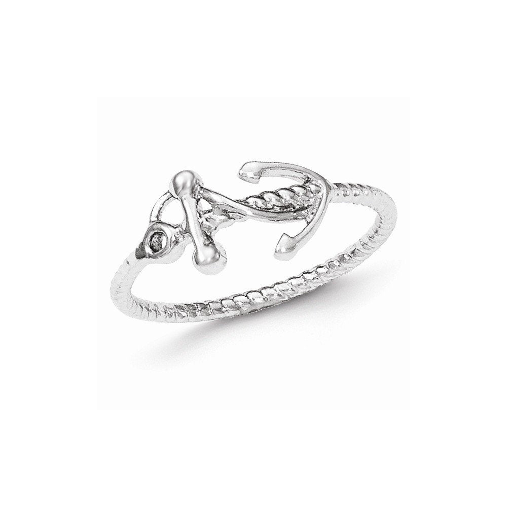 Sterling Silver Polished Anchor Ring