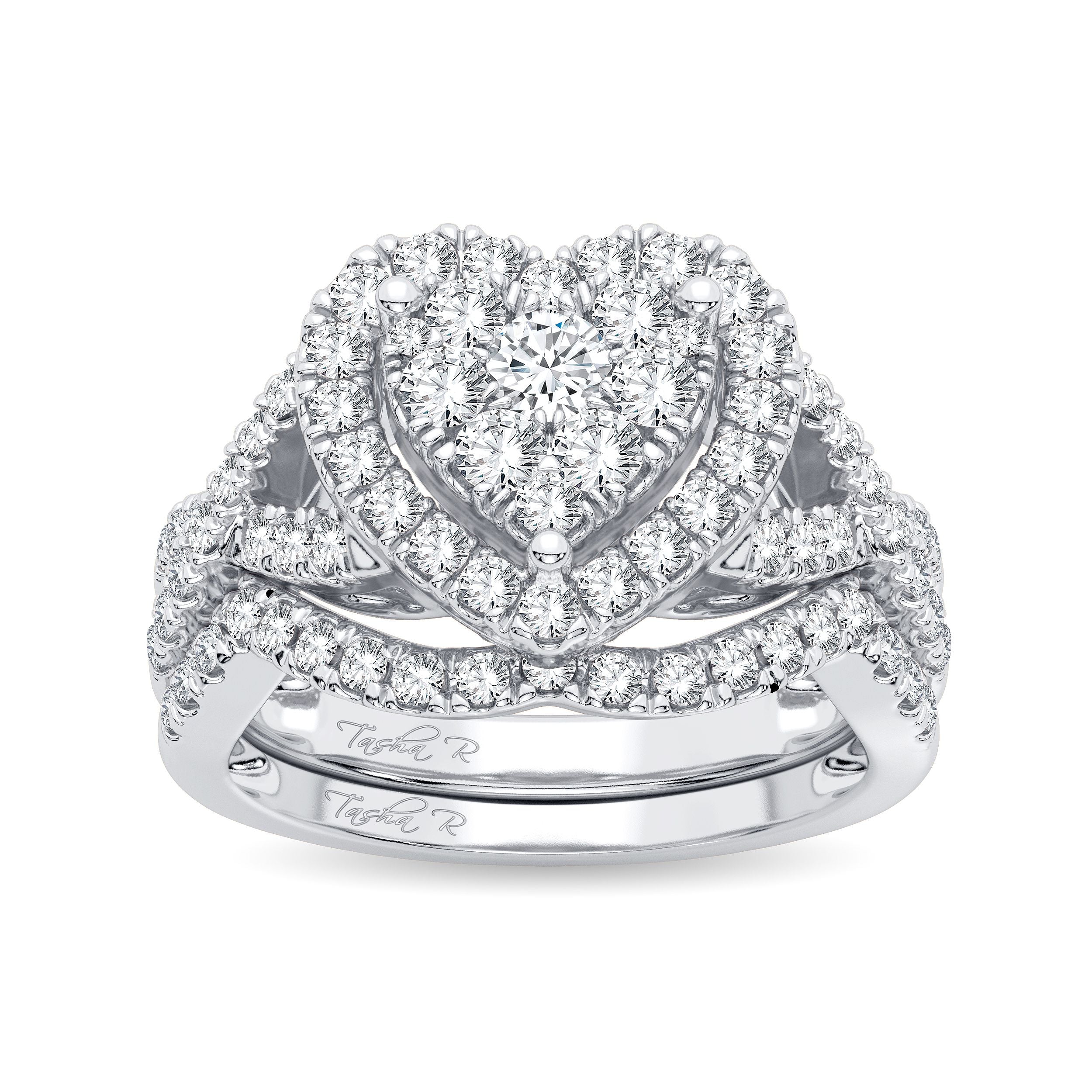 14K White Gold Elegant 1.00Ct Diamond Bridal Ring