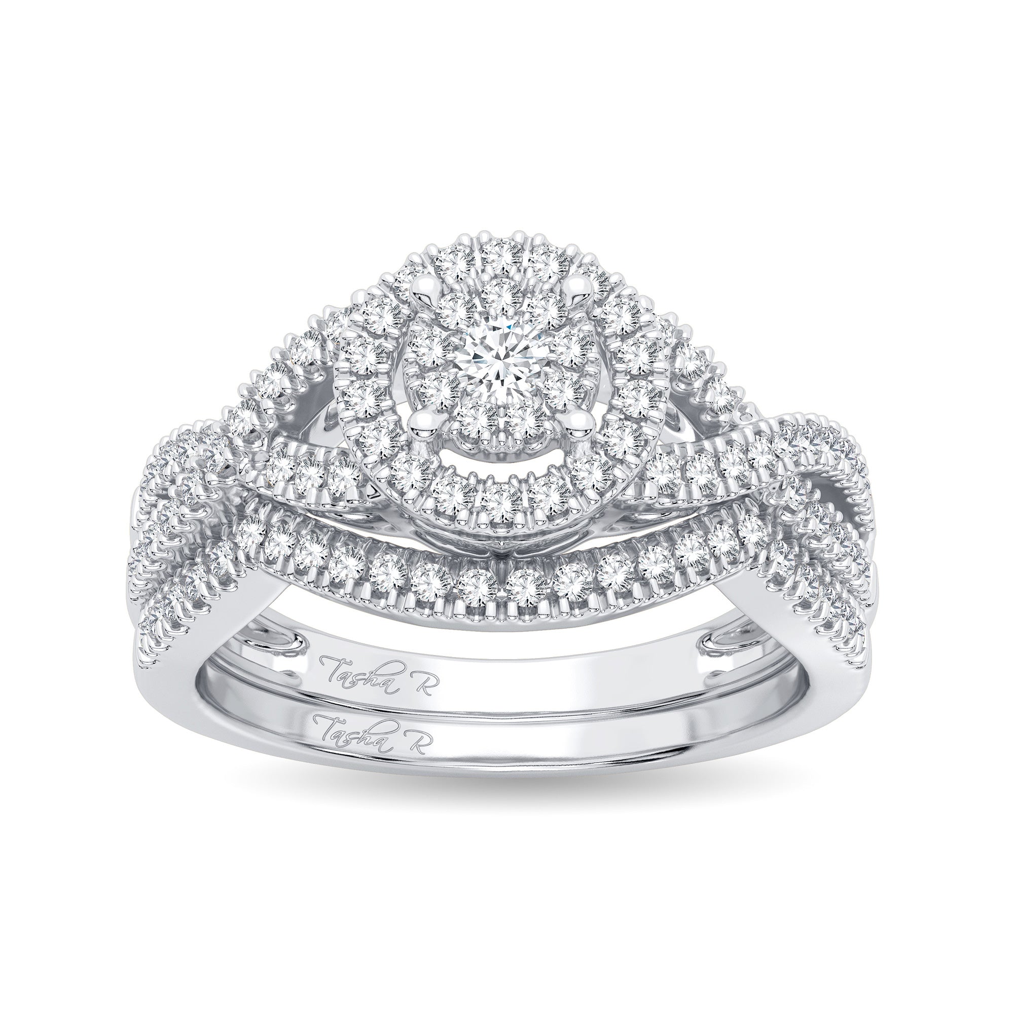 14K White Gold Magnifcnet 0.50Ct Diamond Bridal Ring