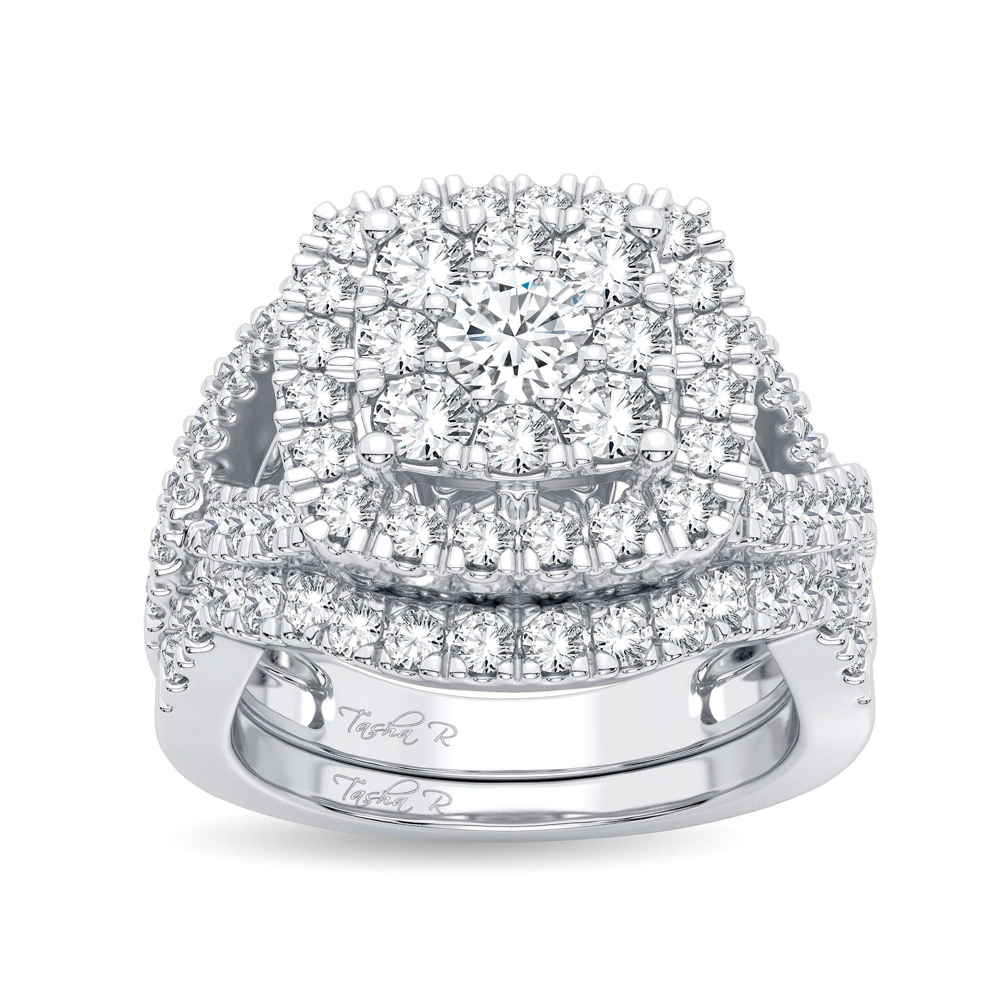 14K White Gold Beautiful 2.00Ct Diamond Bridal Ring