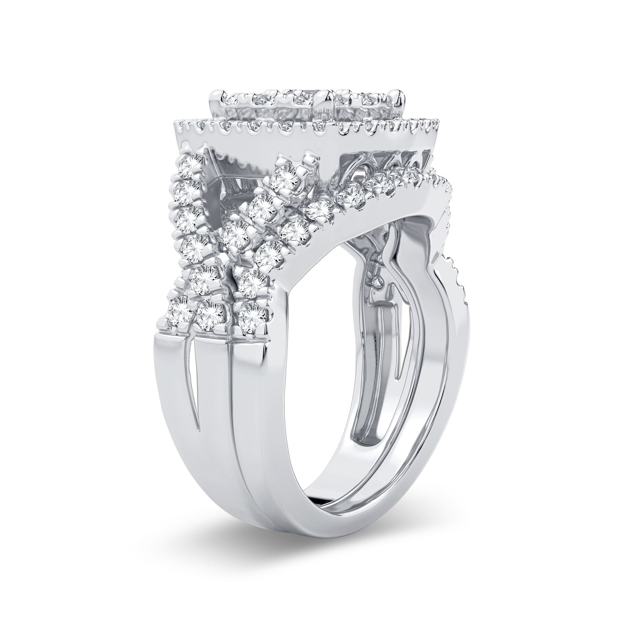 14K White Gold Beautiful 2.00Ct Diamond Bridal Ring