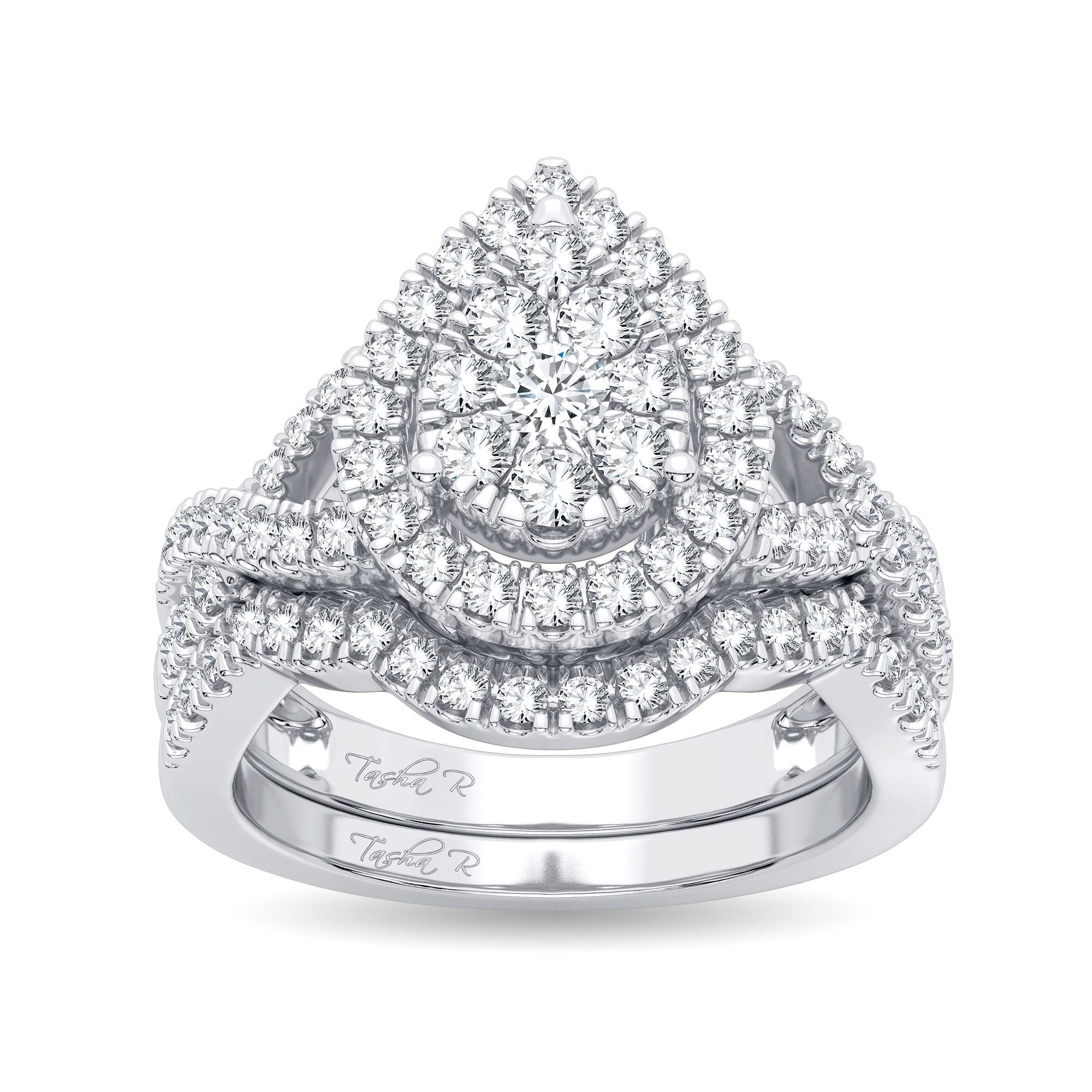 14K White Gold Magnifcnet 1.00Ct Diamond Bridal Ring